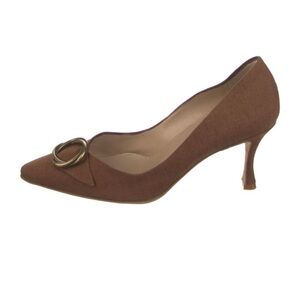 Manolo Blahnik Brown Heels with Gold Accent